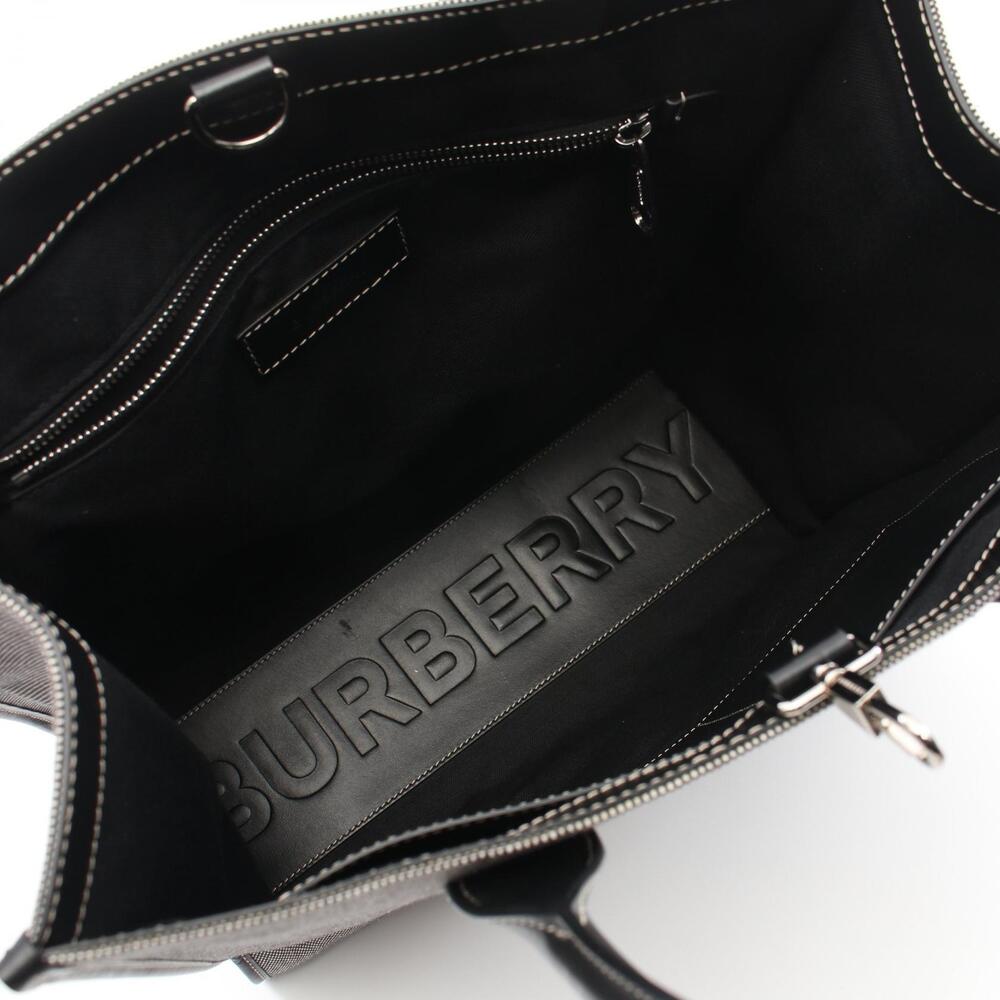 Burberry tote bag canvas leather gray black - Picture 4 of 9